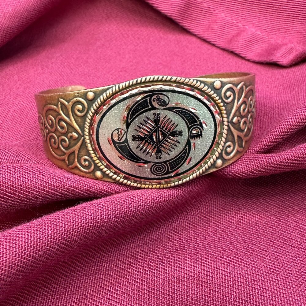 Southwest Copper “4 Elements” Cuff Bracelet - Picture 13 of 14
